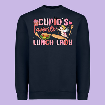 Cupid's Favorite Lunch Lady Heavyweight Sweatshirt Designed By Maliassmallbusiness
