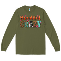 Army Green beautiful crazy Long Sleeve Tee - NancyCooperArtShop