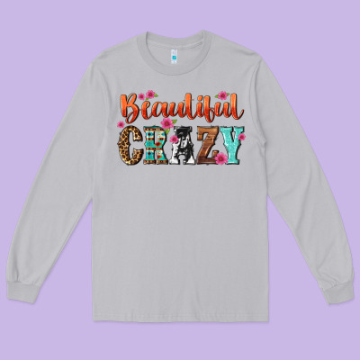 Beautiful Crazy Long Sleeve Tee Designed By Nancycooperartshop