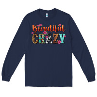 Navy beautiful crazy Long Sleeve Tee - NancyCooperArtShop