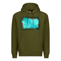 Army Green gemstone turquoise leopard background Premium Hoodie - JahusDesignShop