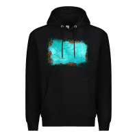 Black gemstone turquoise leopard background Premium Hoodie - JahusDesignShop