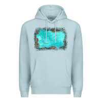 Blue Mist gemstone turquoise leopard background Premium Hoodie - JahusDesignShop