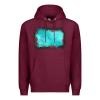 Burgundy gemstone turquoise leopard background Premium Hoodie - JahusDesignShop