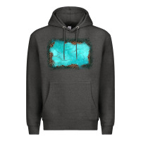Charcoal Heather gemstone turquoise leopard background Premium Hoodie - JahusDesignShop