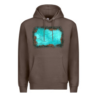 Coffee gemstone turquoise leopard background Premium Hoodie - JahusDesignShop