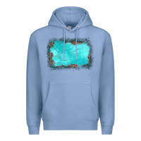 Colony Blue gemstone turquoise leopard background Premium Hoodie - JahusDesignShop