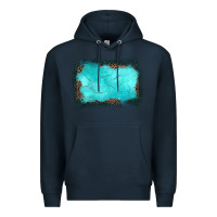 Navy gemstone turquoise leopard background Premium Hoodie - JahusDesignShop