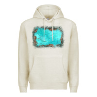 Oatmeal Heather gemstone turquoise leopard background Premium Hoodie - JahusDesignShop