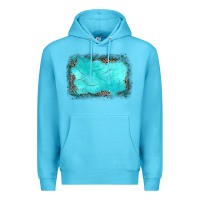 Ocean Blue gemstone turquoise leopard background Premium Hoodie - JahusDesignShop