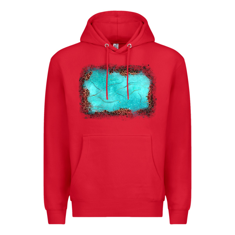 Gemstone Turquoise Leopard Background Premium Hoodie by JahusDesignShop | Teevron
