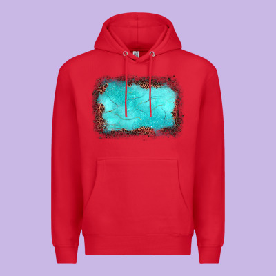 Gemstone Turquoise Leopard Background Premium Hoodie Designed By Jahusdesignshop