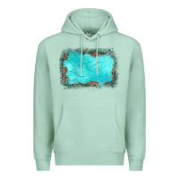 Seafoam gemstone turquoise leopard background Premium Hoodie - JahusDesignShop