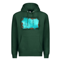 Sports Green gemstone turquoise leopard background Premium Hoodie - JahusDesignShop