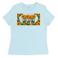 Baby Blue american mason jar sunflower license plate Ladies Tee - HRA Design Shop