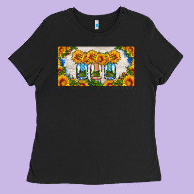 American Mason Jar Sunflower License Plate Ladies Tee Designed By Hra Design Shop
