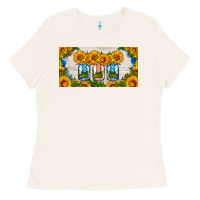 Bone american mason jar sunflower license plate Ladies Tee - HRA Design Shop