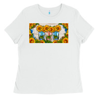 White american mason jar sunflower license plate Ladies Tee - HRA Design Shop