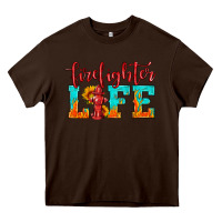 Chocolate Brown firefighter life Heavy Core Tee - HRA Design Shop
