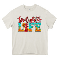 Cream firefighter life Heavy Core Tee - HRA Design Shop