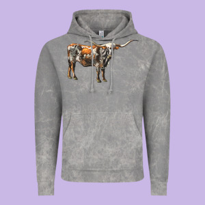 Texas Longhorn Cow Vintage Hoodie Designed By Lillyallendesigns