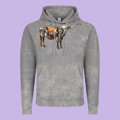 Texas Longhorn Cow Vintage Hoodie Designed By Lillyallendesigns