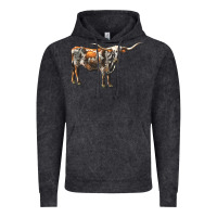 Vintage Black Texas Longhorn Cow Vintage Hoodie - LillyAllenDesigns