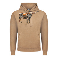 Vintage Coffee Texas Longhorn Cow Vintage Hoodie - LillyAllenDesigns