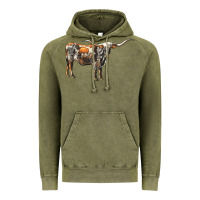 Vintage Olive Texas Longhorn Cow Vintage Hoodie - LillyAllenDesigns