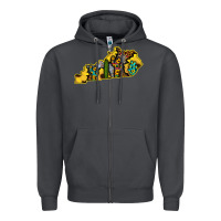 Smoke Kentucky Map Western Sunflower Pattern Zipper Hoodie - Bettercallsaul