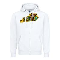Kentucky Map Western Sunflower Pattern Zipper Hoodie | Teevron