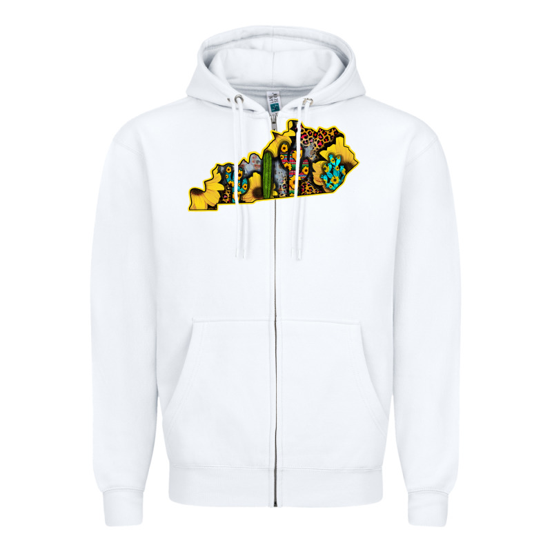 Kentucky Map Western Sunflower Pattern Zipper Hoodie by Bettercallsaul | Teevron