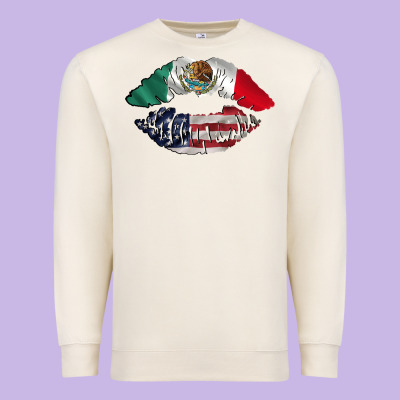 Mexico Usa Lips Premium Sweatshirt Designed By Tumblerdesignbyshophia