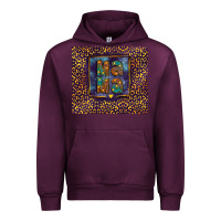 Mauve Wine Leopard mama Urban Hoodie - FaDigitalArtStudio