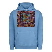 Pigment Pebble Blue Leopard mama Urban Hoodie - FaDigitalArtStudio
