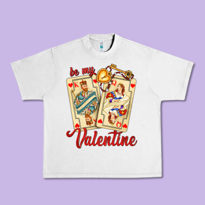 Be My Valentine With Playing Cards And Key Urban Heavy Tee Designed By Adodesignshop