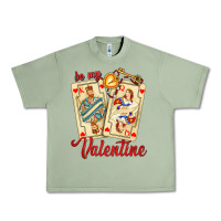 Oil Green be my valentine with playing cards and key Urban Heavy Tee - AdoDesignShop