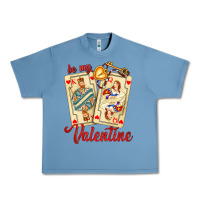 Pebble Blue be my valentine with playing cards and key Urban Heavy Tee - AdoDesignShop