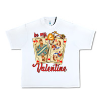 White be my valentine with playing cards and key Urban Heavy Tee - AdoDesignShop