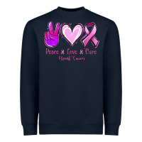 Peace Love Cure Breast Cancer Heavyweight Sweatshirt | Teevron