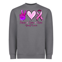 Storm Peace love cure Breast Cancer Heavyweight Sweatshirt - NancyCooperArtShop