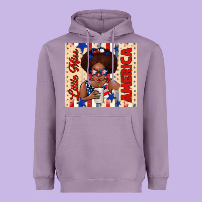 Little Miss America Heavyweight Hoodie Designed By Tumblerdesignbyshophia
