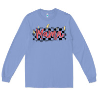 Colony Blue checkered mama Long Sleeve Tee - MaliasSmallBusiness