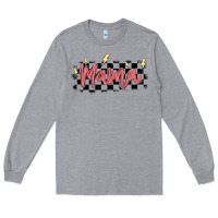 Heather Grey checkered mama Long Sleeve Tee - MaliasSmallBusiness