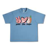 Pebble Blue peace love easter Urban Heavy Tee - MaliasSmallBusiness