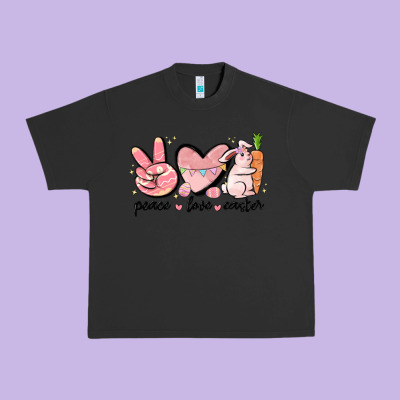 Peace Love Easter Urban Heavy Tee Designed By Maliassmallbusiness