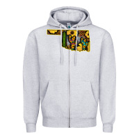 Heather Grey Western Oklahoma Map Sunflower Pattern Zipper Hoodie - Bettercallsaul