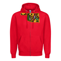 Red Western Oklahoma Map Sunflower Pattern Zipper Hoodie - Bettercallsaul