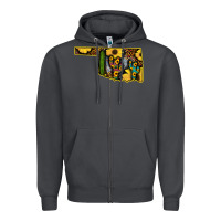 Smoke Western Oklahoma Map Sunflower Pattern Zipper Hoodie - Bettercallsaul