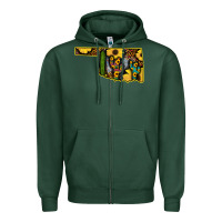 Sports Green Western Oklahoma Map Sunflower Pattern Zipper Hoodie - Bettercallsaul